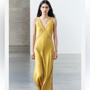 Zara SATIN EFFECT SLIP DRESS ZW COLLECTION